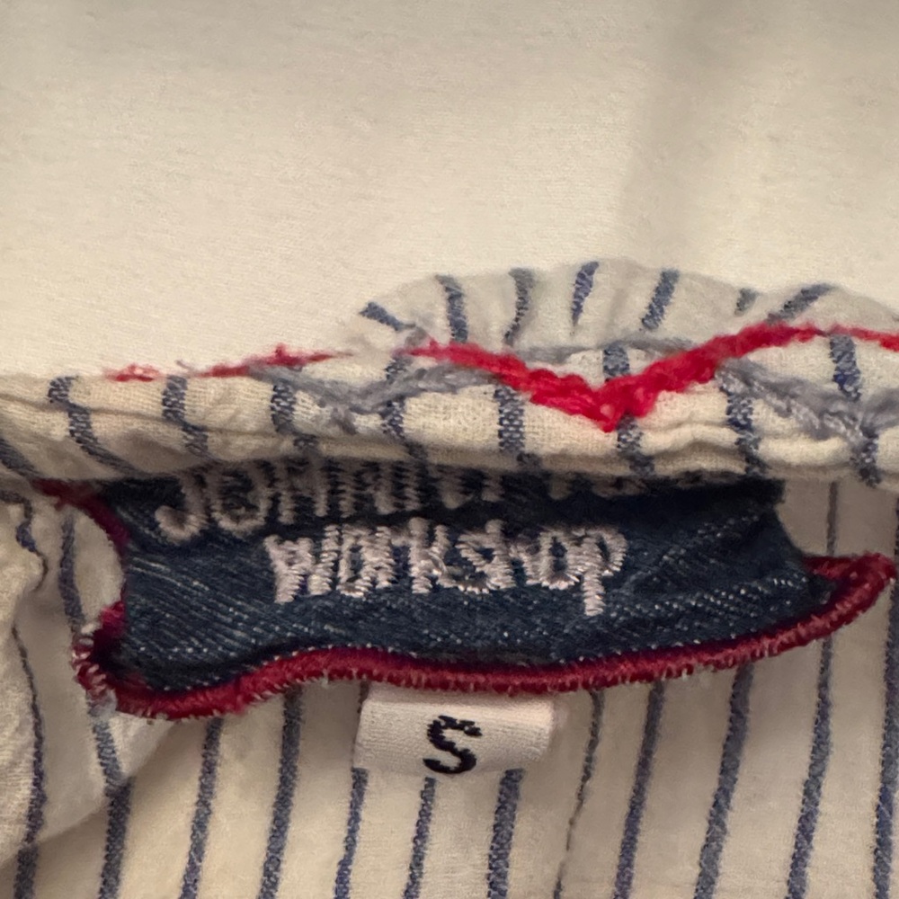 Johnny Was Embroidered Floral Stripe Blouse in Cream, Red, Yellow, Green, Blue - Picture 2 of 2
